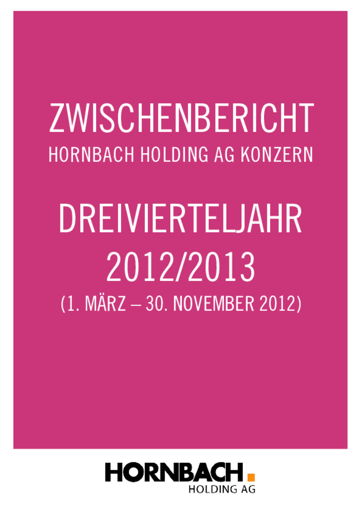9-Monatsbericht 2012/2013